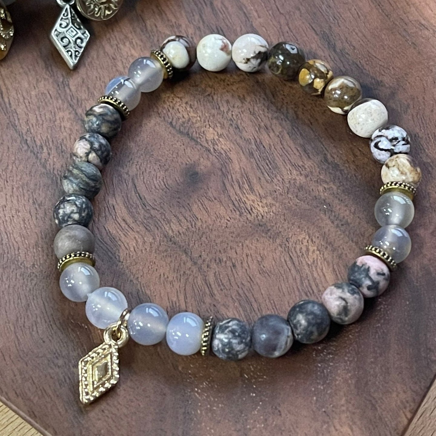 Stone Bracelet with Charm - Wafaa