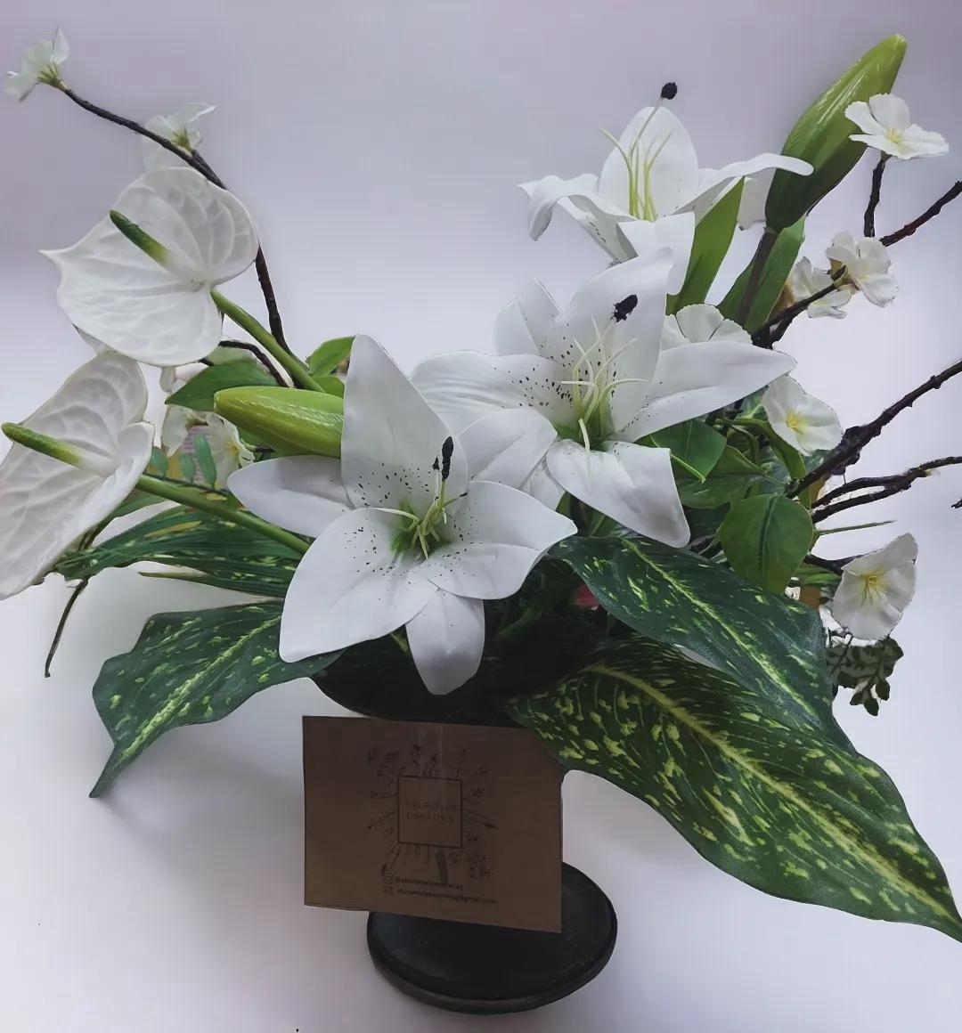 Lilies & Anthurium (Faux Flower Arrangement)